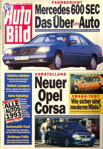 Deckblatt Auto Bild (44/1992)
